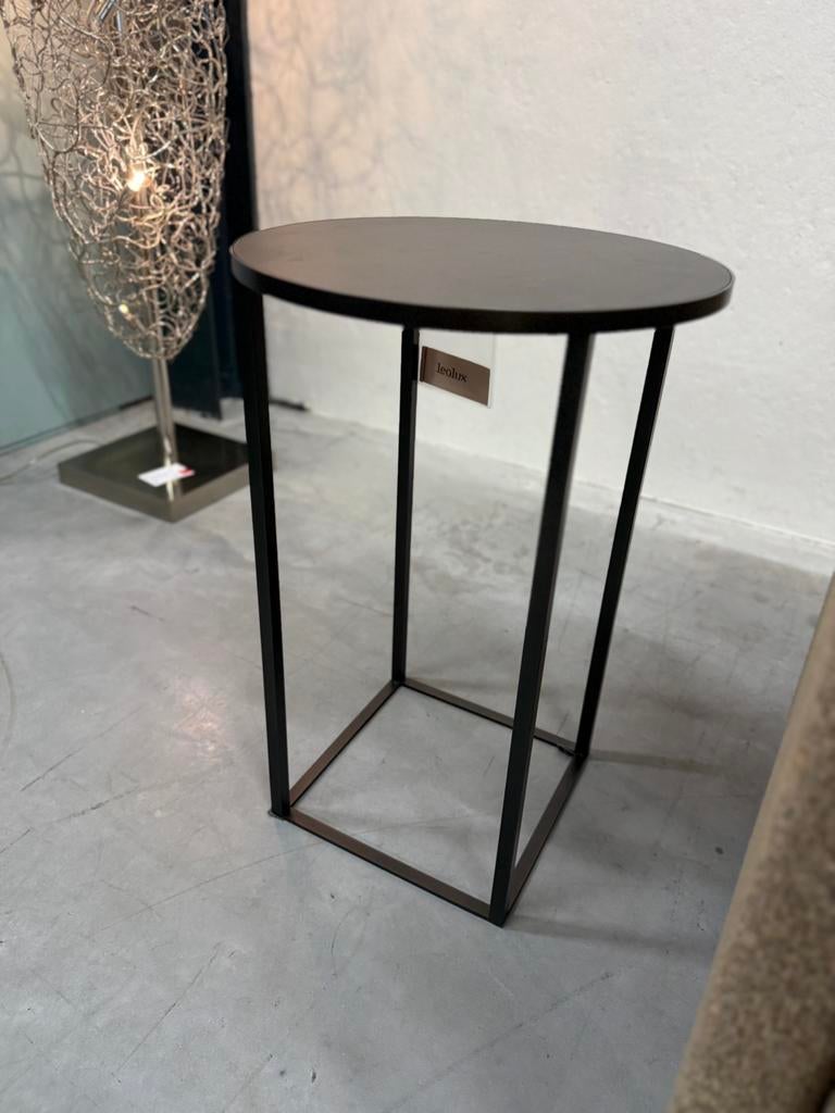 Nieuw Leolux Prismo Bijzettafel Ceramic Basalt Design Tafel, Minder dan 55 cm, Leolux, Rond, Nieuw