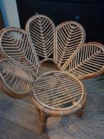 2 Rotan Kinderstoelen met Groene Vachtjes, Ophalen of Verzenden, Gebruikt, Rotan