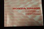 Honda XR250R 1987 motorcycle owner's manual  handbuch XR 250, Motoren, Ophalen of Verzenden, Honda