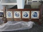 Vintage Kapstok met Delfts Blauwe Tegels, Antiek en Kunst, Ophalen of Verzenden