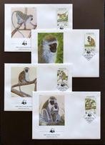 WWF WNF Saint Kitts 1986 FDC Apen Meerkat, Postzegels en Munten, Postzegels | Eerstedagenveloppen, Onbeschreven, Ophalen of Verzenden