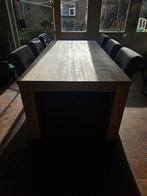 Eettafel 100x220cm met 6 stoelen, Ophalen, Gebruikt, 100 tot 150 cm, .