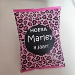 Traktatie chipszakje chips met thema en naam., Ophalen of Verzenden, Nieuw, Feestartikel, Verjaardag