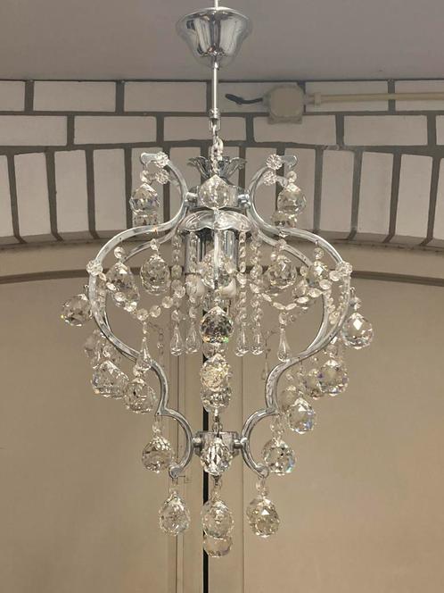 Hanglamp/ Kroonluchter Swarovski Uitvoering Heel Bijzonder., Huis en Inrichting, Lampen | Kroonluchters, Zo goed als nieuw, Glas
