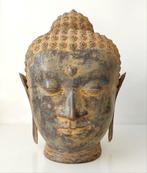 Oud Bronzen Boeddha Buddah Hoofd Beeld, Verzenden, Gebruikt