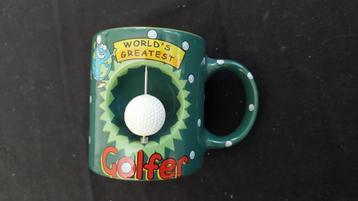 Mok met golfspel, World greatest golfer beperkte uitgave beschikbaar voor biedingen