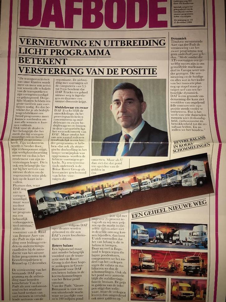 DAF 3600 1900 1700 1300 1100 400 brochure folder 1986 1987, Boeken, Auto's | Folders en Tijdschriften, Zo goed als nieuw, Overige merken