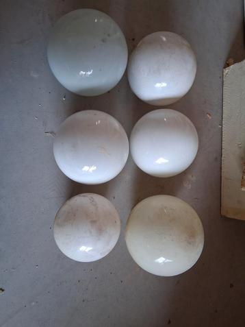 6 glazen bollen voor plafondlamp of wand lamp beschikbaar voor biedingen