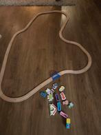 Houten treinbaan met Woezel en Pip, Ophalen of Verzenden, Gebruikt, Duw- of Trekspeelgoed