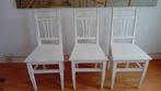 3 houten stoelen, Ophalen, Gebruikt, Drie, Wit
