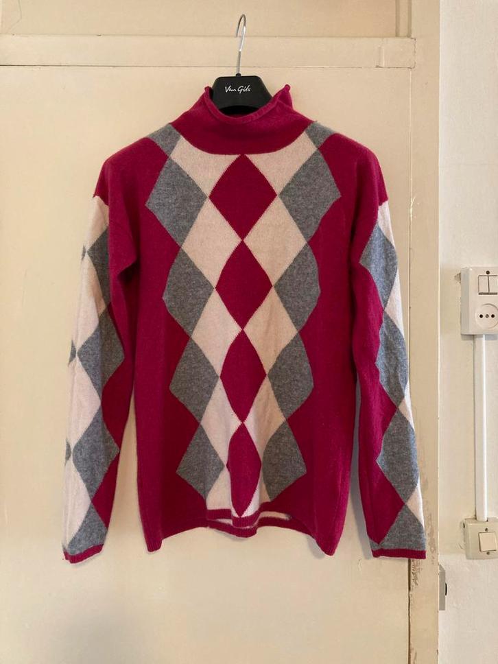 100% Cashmere kasjmier Argyle ruit Trui Maat 36 Superzacht!, Kleding | Dames, Truien en Vesten, Nieuw, Maat 36 (S), Roze, Verzenden