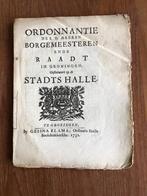 1732 Groningen. Ordonnatie der H. Heeren Burgemeesteren, Antiek en Kunst, Verzenden
