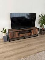 Industrieel TV Meubel - Teakhout & Metaal, Ophalen, 150 tot 200 cm, Zo goed als nieuw, Minder dan 100 cm