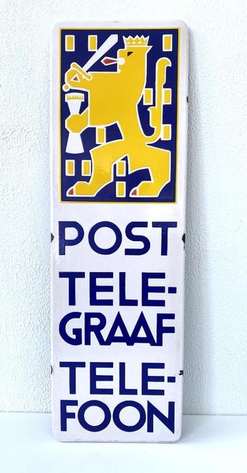 Post Telegraaf Telefoon | Emaille bord beschikbaar voor biedingen