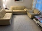 Echte leer bank in heel goed staat binnen 3 dagen moet weg, Ophalen of Verzenden, Zo goed als nieuw, Beige, Overige typen