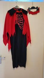 Dracula / skelet pak maat 128, Kleding | Heren, Carnavalskleding en Feestkleding, Zo goed als nieuw, Ophalen
