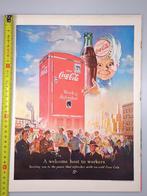 Originele Coca Cola Boy met Vending machine Reclame jaren 50, Verzamelen, Overige typen, Ophalen of Verzenden, Zo goed als nieuw