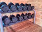 Technogym dumbell rack met laatste model dumbells, Sport en Fitness, Fitnessmaterialen, Gebruikt, Dumbbell, Ophalen