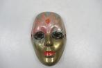 Bijzonder Venetiaans geemailleerd brons masker., Antiek en Kunst, Curiosa en Brocante, Ophalen of Verzenden