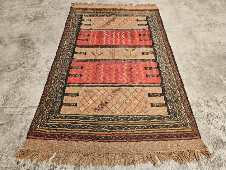 Handgeknoopt Perzisch wol Kelim tapijt Quchan 110x176cm, Huis en Inrichting, Stoffering | Tapijten en Kleden, Zo goed als nieuw