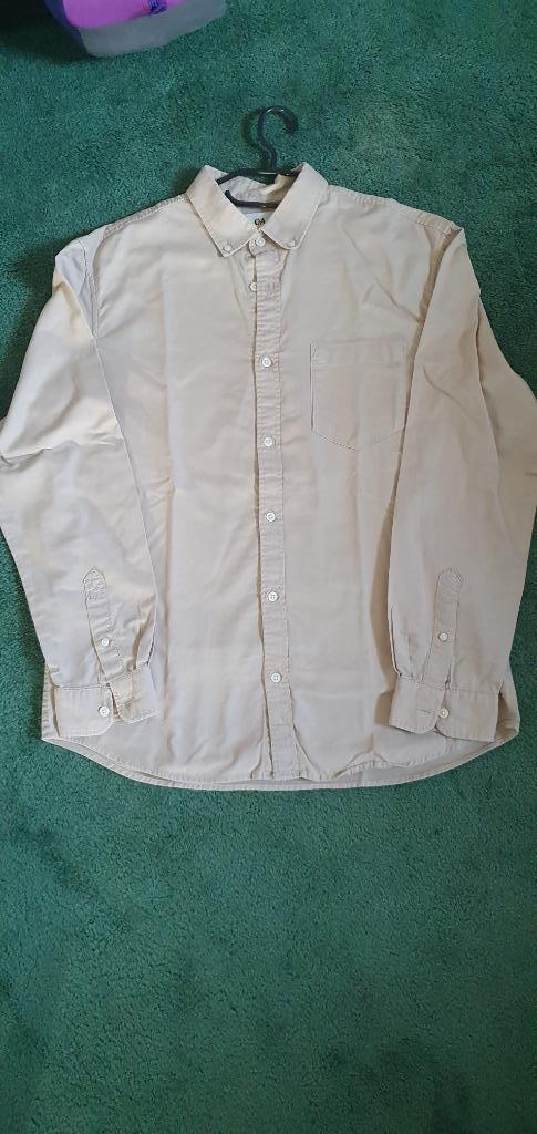 Overhemd (heren), Kleding | Heren, Overhemden, Zo goed als nieuw, Halswijdte 39/40 (M), Beige, Ophalen of Verzenden
