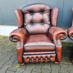 Chesterfield Springvale fauteuil bruin rood leer + BEZORGING