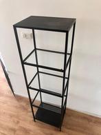 Zwart badkamermeubel met 3 glazen plankjes – nette staat, Ophalen, (Half)hoge kast, Gebruikt, 50 tot 100 cm
