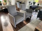 Twee grijze fauteuils, Grijs, Twee, Stof, Zo goed als nieuw
