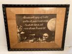 Antieke memento mori prent schedel globe Duits, Ophalen
