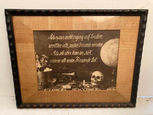 Antieke memento mori prent schedel globe Duits, Antiek en Kunst, Antiek | Religie, Ophalen