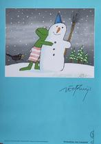 Gesigneerde Kikker en Sneeuwpop Poster, Verzamelen, Ophalen of Verzenden