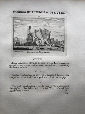 128 / Delft de Proosdije van Koningsveld Kopergravure 1732 beschikbaar voor biedingen