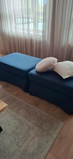 2 voetenbanken Ektorp blauw, Ophalen, 90 cm, Eenpersoons, Blauw