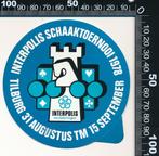 Sticker: Interpolis - Schaaktoernooi 1978 - Tilburg, Verzamelen, Stickers, Sport, Ophalen of Verzenden