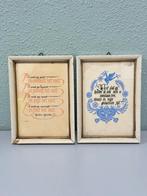 Twee Vintage wandbordjes met spreuk gezegde tekst wc deco, Ophalen of Verzenden, A, A, A