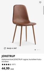 JYSK Jonstrup eetkamerstoelen cognac kunstleer, Huis en Inrichting, Stoelen, Ophalen, Gebruikt, Bruin, Vijf, Zes of meer stoelen
