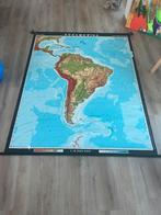 Grote landkaart Zuid Amerika, Antiek en Kunst, Antiek | Schoolplaten, Ophalen of Verzenden, Aardrijkskunde