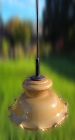 Vintage glazen 70er jaren retro lamp, Huis en Inrichting, Lampen | Hanglampen, Ophalen, Zo goed als nieuw, Glas, Minder dan 50 cm