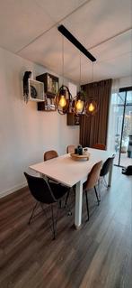 Ikea Bjursta Tafel Eetkamertafel Wit Uitschuifbaar 6 stoelen, Ophalen, Gebruikt, 50 tot 100 cm, 150 tot 200 cm