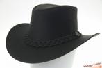 cowboy Western hoed Hawkins zwart leer mt 57, 58, 59, 60 NEW, Nieuw, Ophalen of Verzenden, Overige thema's, Accessoires