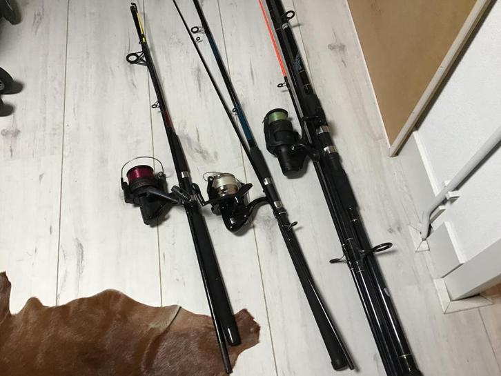 Zeevissen, Strandhengel, boothengel, molens (zien info), Watersport en Boten, Hengelsport | Zeevissen, Zo goed als nieuw, Ophalen of Verzenden