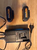 2x Worx accu 16v + oplader, Ophalen of Verzenden, Gebruikt