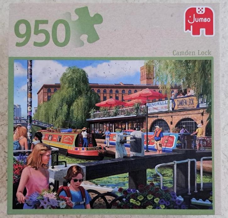 Puzzel Camden Lock 950 stukjes Jumbo, Hobby en Vrije tijd, Denksport en Puzzels, Zo goed als nieuw, Legpuzzel, 500 t/m 1500 stukjes