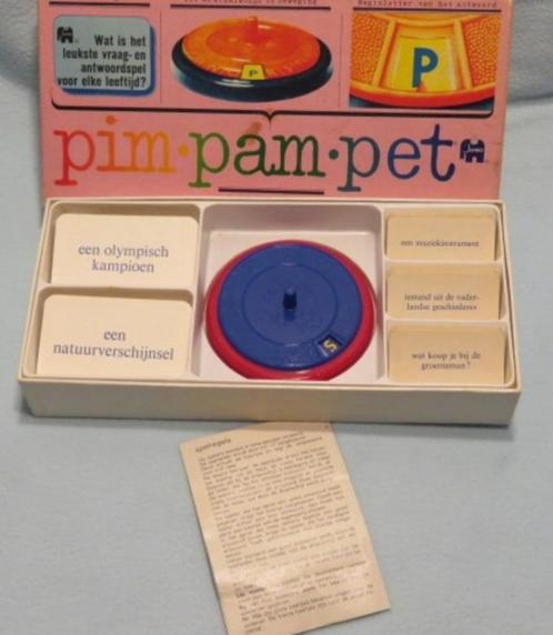 Vintage spel Pim Pam Pet, Hobby en Vrije tijd, Gezelschapsspellen | Overige, Zo goed als nieuw, Een of twee spelers, Drie of vier spelers