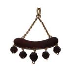 Granaat antieke 14k gouden ketting hanger zeeland filigrain, Sieraden, Tassen en Uiterlijk, Antieke sieraden, Ophalen of Verzenden