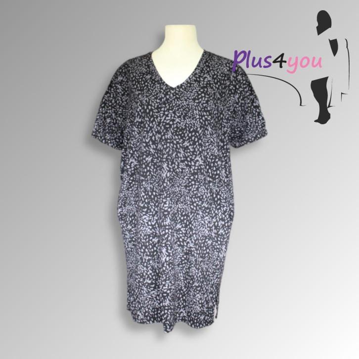 30460 Zgan Zwart/grijze jurk M&S mt 56  I21, Kleding | Dames, Grote Maten, Zo goed als nieuw, Jurk, Zwart, Ophalen of Verzenden