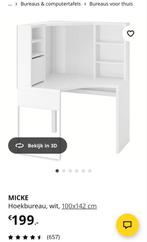 Hoek bureau Micke van de ikea, Huis en Inrichting, Bureaus, Ophalen of Verzenden, Zo goed als nieuw, Bureau