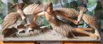Zeer mooi beeld van een vrouw en 2 vogels erg groot zwaar, Ophalen of Verzenden