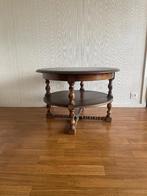 Ronde houten salontafel met 2 niveaus, Ophalen, Gebruikt, 50 tot 100 cm, 50 tot 75 cm