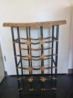 Vintage Boho Bamboe Rotan Wijnrek Indonesie Jaren 70, Ophalen of Verzenden